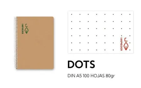 Bloc Escolofi A5 100H 80Gr Dots Reciclado Ecologico