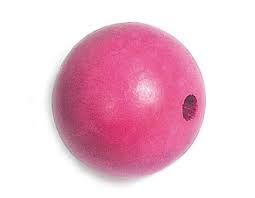 CUENTA MADERA BOLA ROSA FUCSIA 10MM DIAM. 500UD