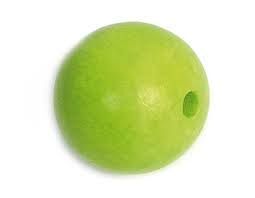 CUENTA MADERA BOLA VERDE LIMA 10MM DIAM. 500UD