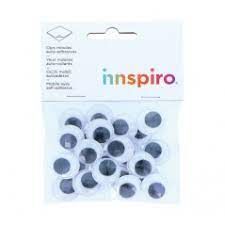 OJOS MOVILES NEGROS ADHESIVOS 20MM 24UD INNSPIRO