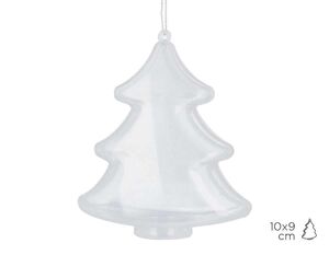 ARBOL COLGAR 10CM PLASTICO TRANSPARENTE
