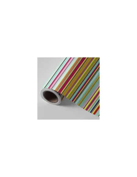 Bobina Papel Regalo 31Cm Rayas Multicolor 2Kg
