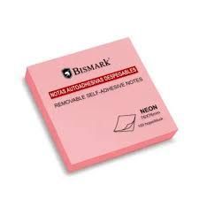 NOTAS ADHESIVAS 76X76MM ROSA NEON BISMARK