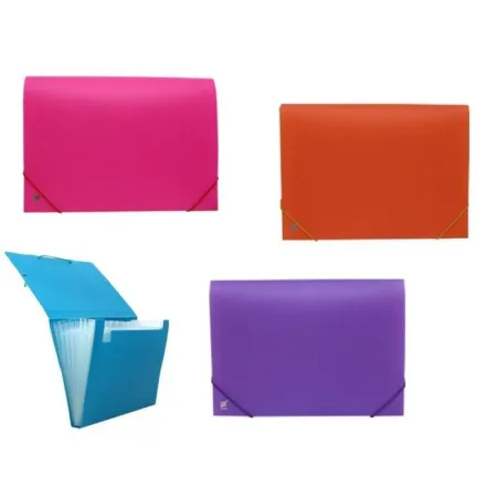Carpeta Fuelle Pp Neon 12 Separadores Colores