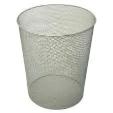 Papelera Metalica Rejilla Gris Cromada