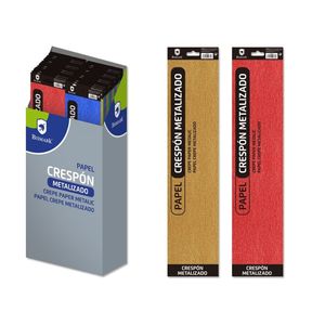 PAPEL CRESPON BISMARK 50X250 METALIZADO COLORES 