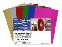 CARTULINA METALIZADA 33X23 4UD. COLORES