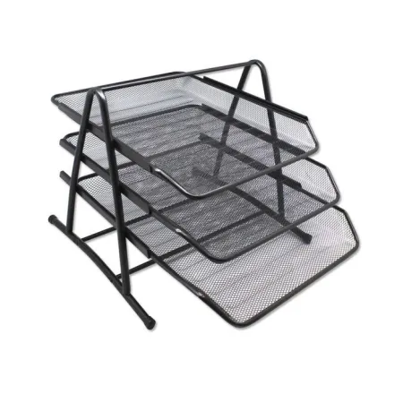 Bandeja Correspondencia Triple de Rejilla 35X30X24,5Cm Negro