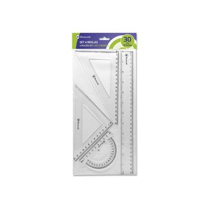 JUEGO REGLA PLASTICO 4UD TRANSPARENTE BISMARK