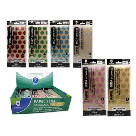Papel Seda Brillantina Bismark 2H 50X50Cm Colores