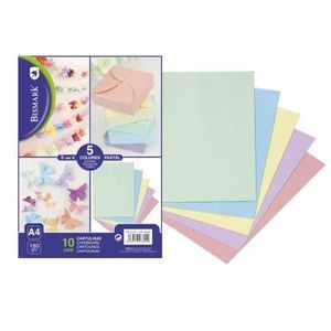 CARTULINAS A4 COLORES PASTEL - 10 UDS