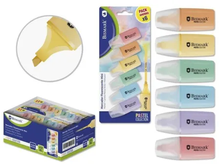 Mini Rotulador Fluorescente Pastel Blister 6 Bismark