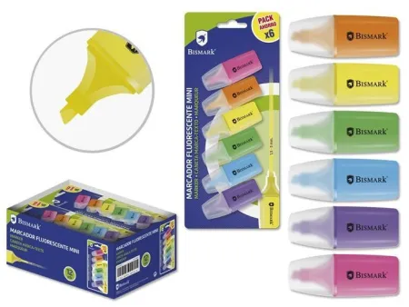 Mini Rotulador Fluorescente Bismark Neon Blist 6
