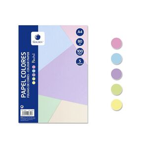 PAPEL A4 GOLDEN 100H 80GR 10 COLORES PASTEL