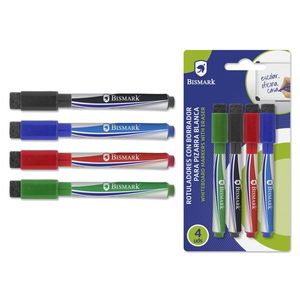 ROTULADORES PIZARRA 4UD C/BORRADOR BISMARK