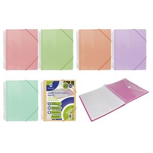 CARPETA A4 20 FUNDAS ESPIRAL PP PASTEL BISMARK