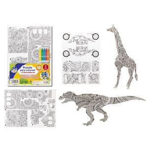 PUZZLE 3D PARA PINTAR C/ 5 ROTULADORES 2 UND