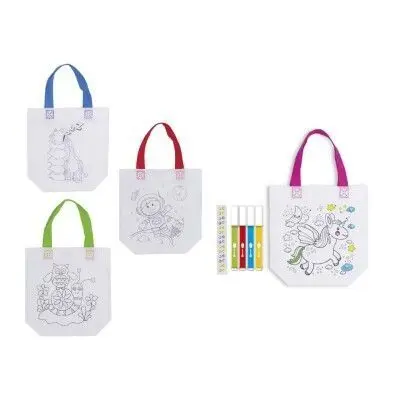 Bolsa para Colorear + 4 Rotuladores Lavables y Sti