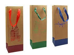 BOLSA PAPEL KRAFT BOTELLA DECORADA 