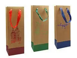 Bolsa Papel Kraft Botella Decorada