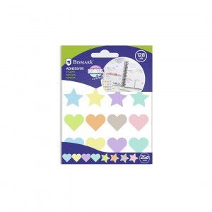 ETIQUETAS ADH. ESTRELLA/CORAZON 16X8 PASTEL