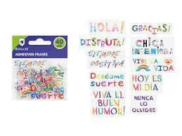 PEGATINAS TRANSPARENTES FRASES PACK 40 UDS