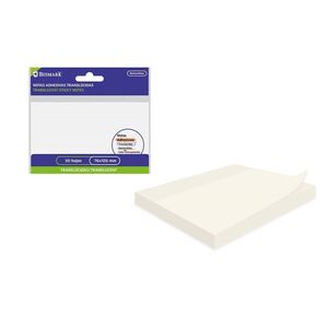 NOTAS ADHESIVA TRANSLUCIDO 76X126 MM TRANSPARENTE