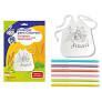 DELANTAL PARA COLOREAR + 6 ROTULADORES PASTEL