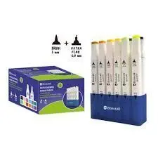 Rotulador Doble Punta 12 Colores Bismark Brush+0,4