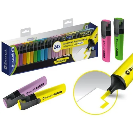 Rotulador Fluorescente Long-Life 24 Colores Bismark