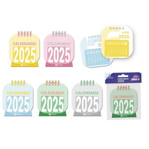 MINI CALENDARIO 2025 PASTEL CON ESPIRAL