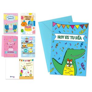 TARJETA FELICITACION CUMPLEAÑOS INFANTIL C/SOBRE