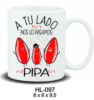 TAZA CERAMICA 237ML MENSAJE A TU LADO NOS LO PASAMOS