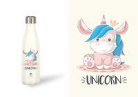 BOTELLA ACERO INOX 500ML KIDS UNICORN