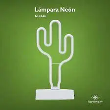 Lampara Figura Neon Cactus