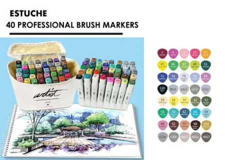 Rotuladores Canvas Luxe Professional Brush Marker 40 Colores