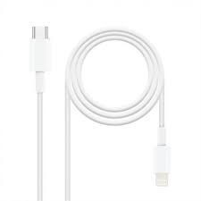 CABLE USB LIGHTNING-TIPO C 1M BLANCO