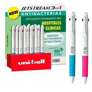 BOLIGRAFO UNI JETSTREAM 3 COLORES 1 MM SXE3-400 ANTIBACTERIAS