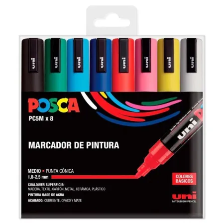 Estuche Rotulador Uni Posca Pc5M 8 Colores