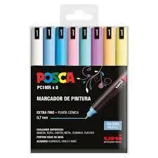 Set Rotulador Posca Pc1Mr 8 Colores Pastel