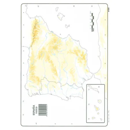 Mapa Mudo España Fisico ud