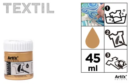 Pintura Textil Oro Metalizado 45 Ml