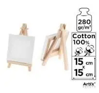 Lienzo + Caballete Artix 15X15Cm 280Gr Algodon