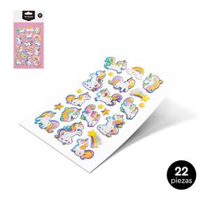 PEGATINAS ADHESIVAS UNICORN 22 UDS
