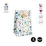 SET 4 SOBRES PAPEL FLORAL AZUL PASTEL 7,5X11,5X20,5CM