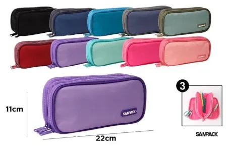 Portatodo Tres Cremalleras Sampack Colores