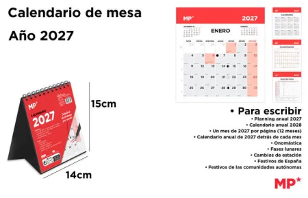 Calendario de Mesa 14 X 15 cm 2027.