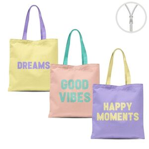 BOLSA ALGODON CON CREMALLERA NEON BASICS SURTIDOS