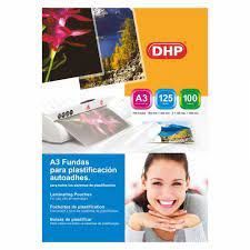 FUNDA PLASTIFICACION A3 303X426MM 125 MICRAS 100UD BRILLO
