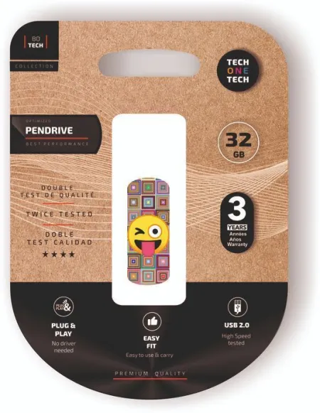 Pendrive 32 Gb Cliptech Emoji Guiño